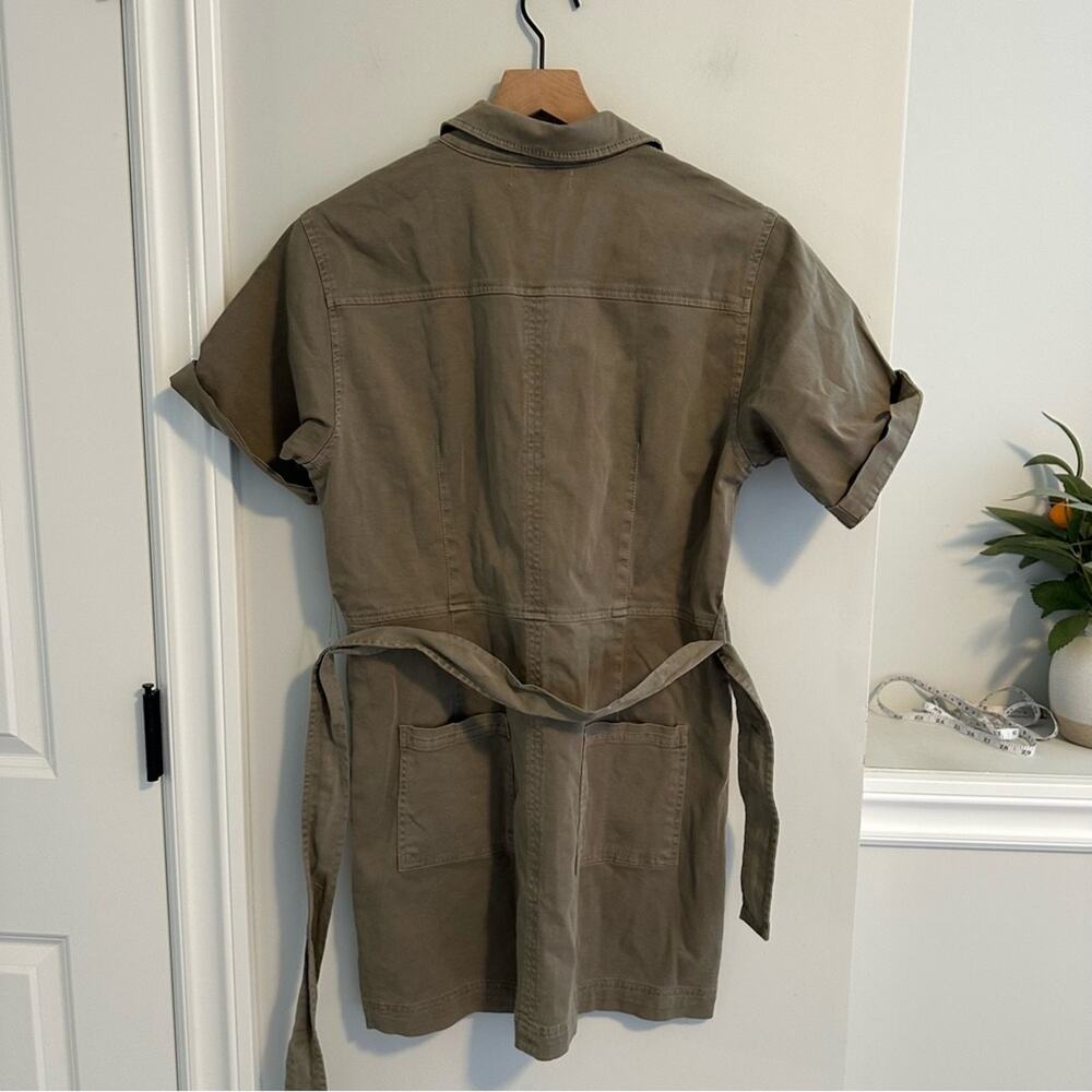 NWT Tuckernuck Velvet by Graham & Spencer Green Button Front Mini Dress Small - Picture 6 of 14